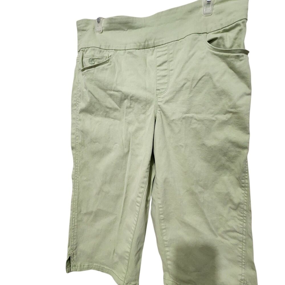 Gloria Vanderbilt Capri Size 12 Green Stretch With Pockets. New - Picture 2 of 16